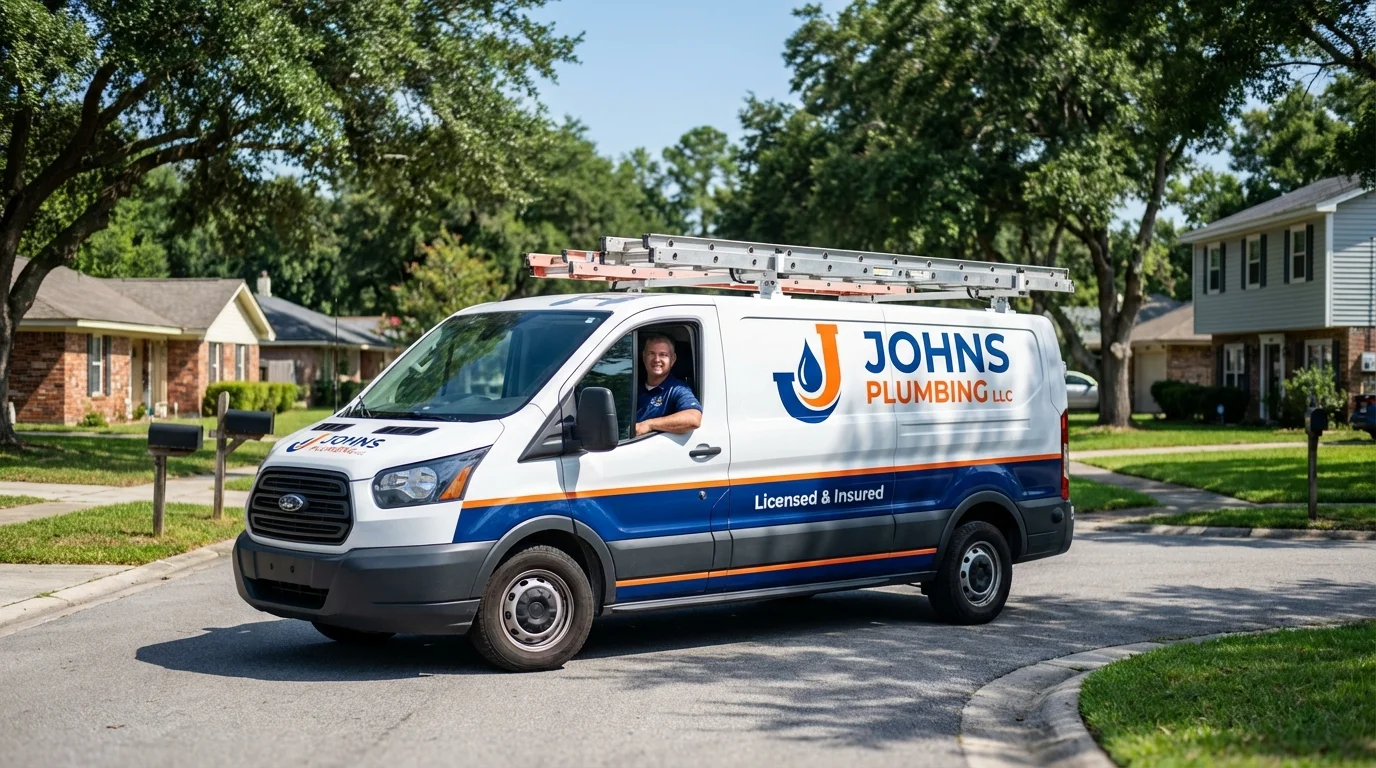 Johns Plumbing LLC service van in Mabscott, WV