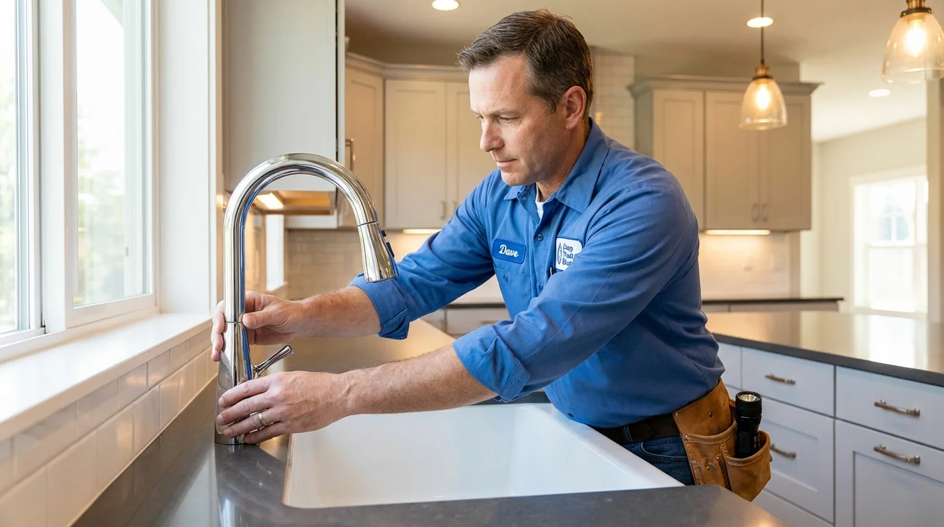 Kitchen faucet installation by Johns Plumbing LLC in Mabscott